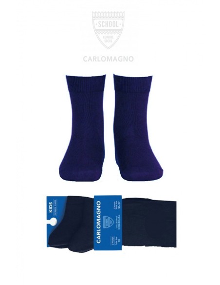 PACK 2 PARES. Calcetín colegial, Color Azul Marino.