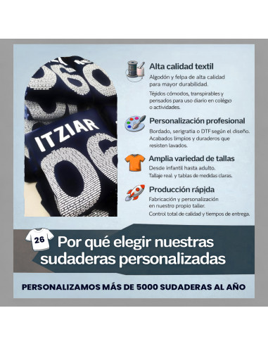Sudadera o chaqueta personalizada con números y...